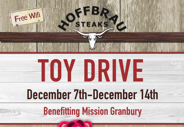 Toy Drive

November 7th - December 14th

Benefititing Mission Granbury