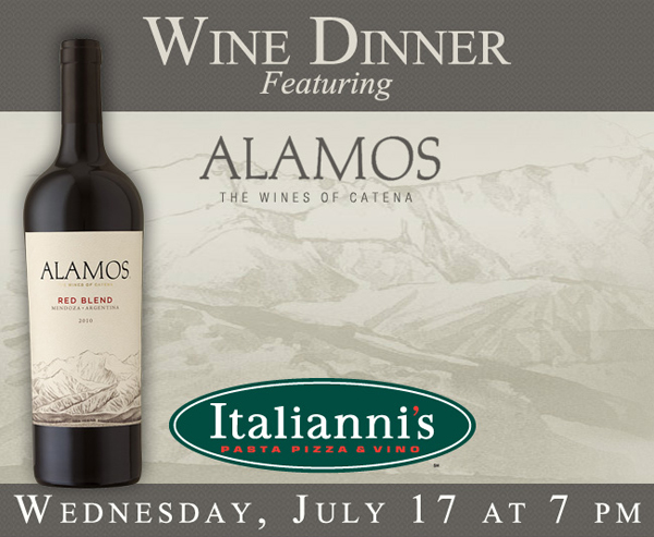 Italianni's - Wine Dinner featuring Alamos

Wednesday, July 17 at 7pm