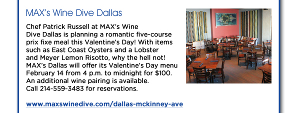Max's Wine Dive Dallas

www.maxswinedive.com/dallas-mckinney-ave
