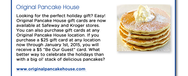 Original Pancake House
							See image for article
							www.originalpancakehouse.com