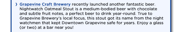 Grapevine Craft Brewery
							See image for article
							www.grapevineontap.com