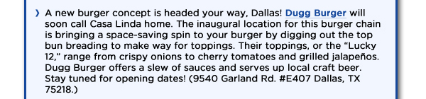 Dugg Burger
							See image for article
							www.duggburger.com