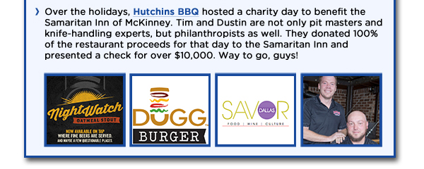 Hutchins BBQ
							See image for article
							www.hutchinsbbq.net