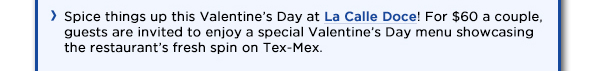 La Calle Doce
							See image for article
							www.lacalledoce-dallas.com.com