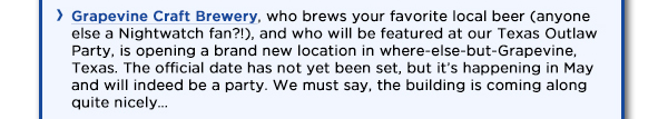 Grapevine Craft Brewery
							See image for article
							www.grapevineontap.com