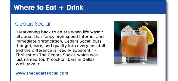 The Cedars Social
							 See image for article