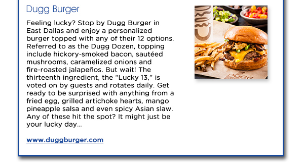 Dugg Burger
							See image for article
							http://www.duggburger.com/