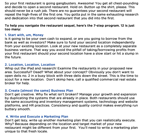 The Second Restaurant: A 7-step prgoram
							 See image for article