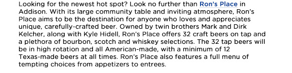 Ron's Place
							 See image for article