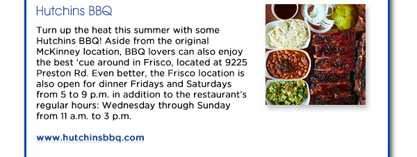 Hutchins BBQ
							See image for article