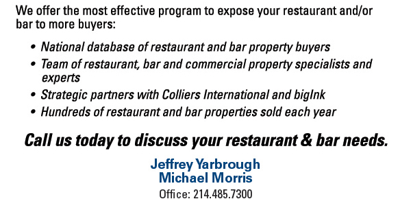 Call us today to discuss your restaurant & bar needs
							 See image for full details