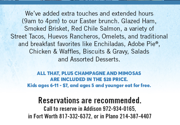 www.bluemesagrill.com/locations - For Reservations or Call-Ahead Seating inquiries please give your Blue Mesa Grill location a call.