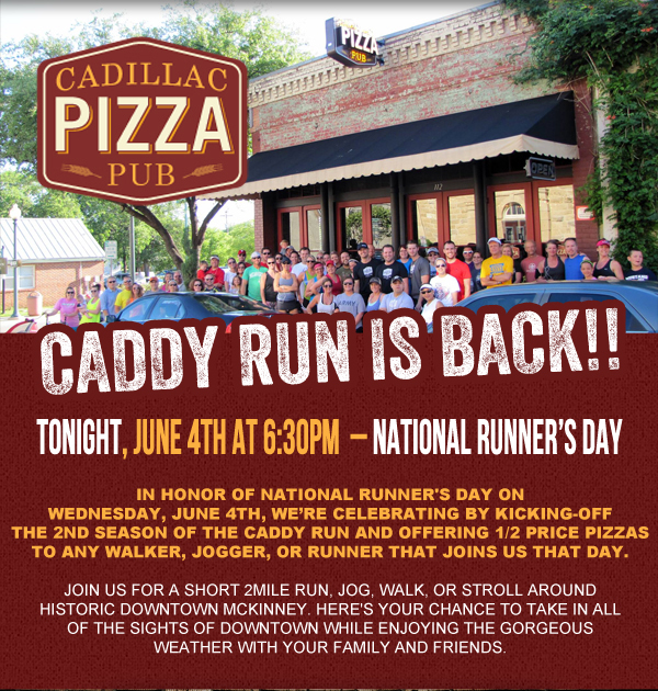 Caddy Run is Back!!

Tonight, June 4th - National Runner's Day