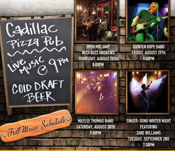 Live Music @ 9pm
							See image or click here for full music schedule