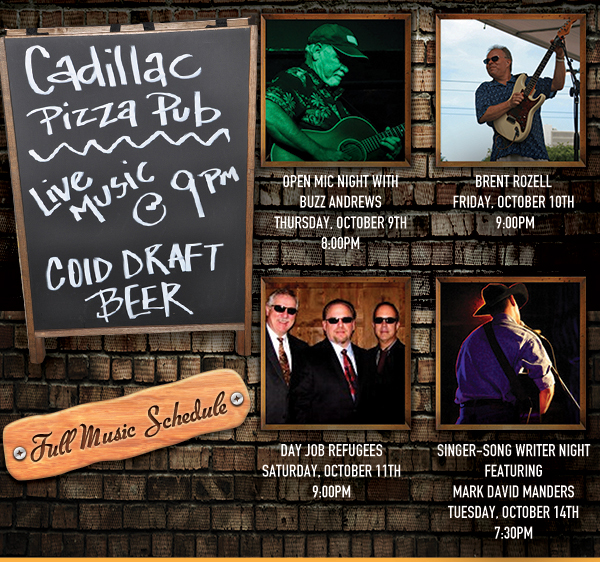 Live Music @ 9pm
							See image or click here for full music schedule