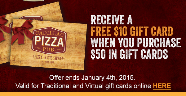 Receive a free $10 gift card
							when you purchase $50 in gift cards