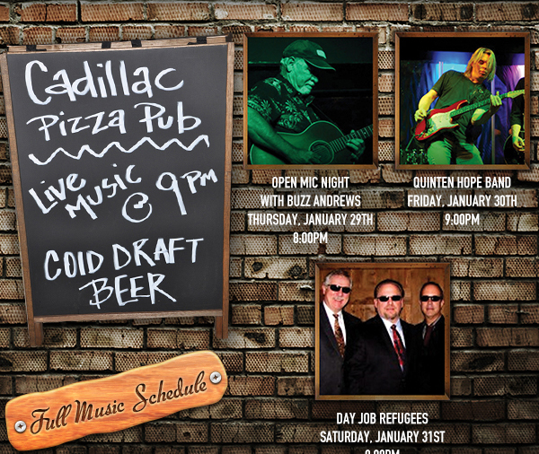 Live Music @ 9pm
							See image or click here for full music schedule