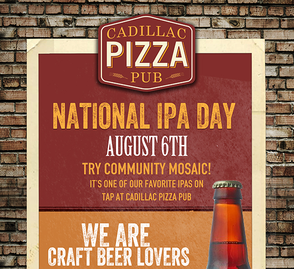 National IPA Day
							 August 6th - Try Community Mosaic
							 See image for details