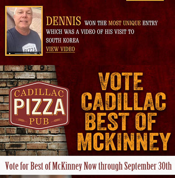 Vote Cadillac Best of McKinney!
							 See image for full details