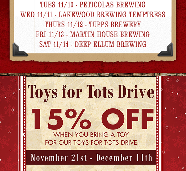 Pint Night Schedule
							 See image for full details