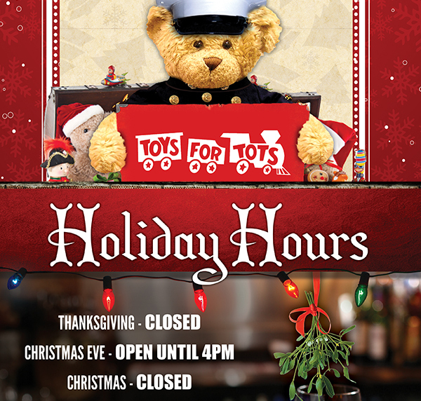 Holiday Hours
							 Seee image for full details