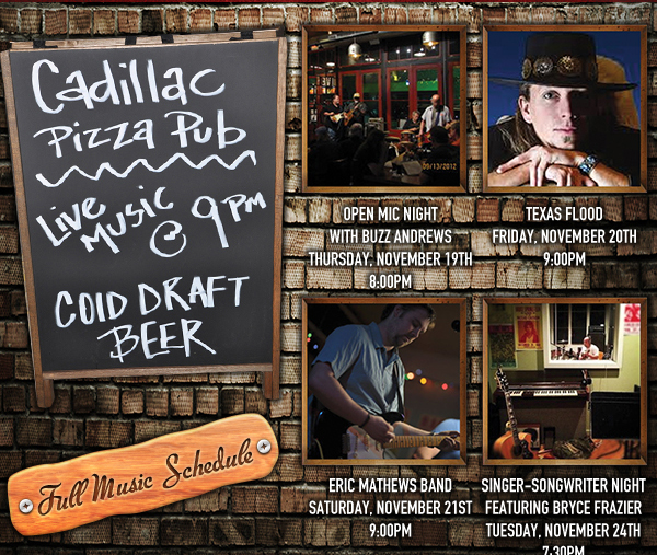 Live Music @ 9pm
							See image or click here for full music schedule