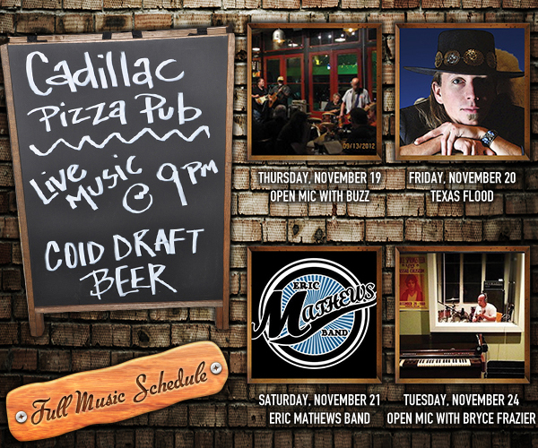 Live Music @ 9pm
							See image or click here for full music schedule