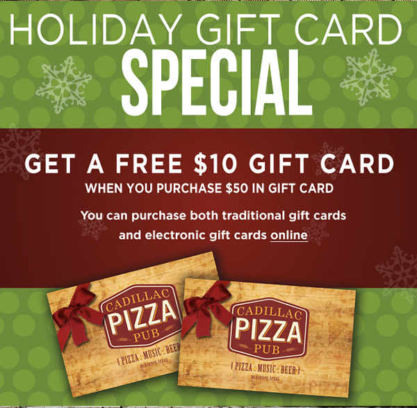 Holiday Gift Card Special
							 See image for full details