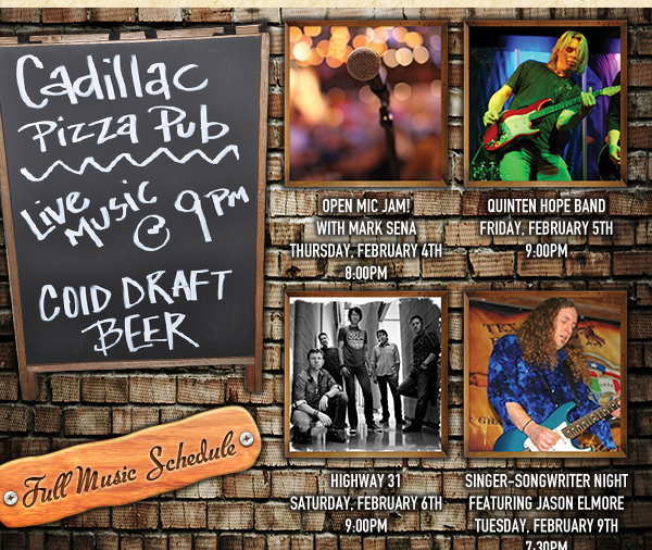 Live Music @ 9pm
							See image or click here for full music schedule