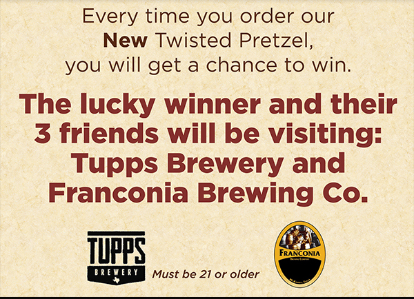 The Lucky Winne and their 3 friends
							 will be visiting Tupps Brewery and Franconia Brewing