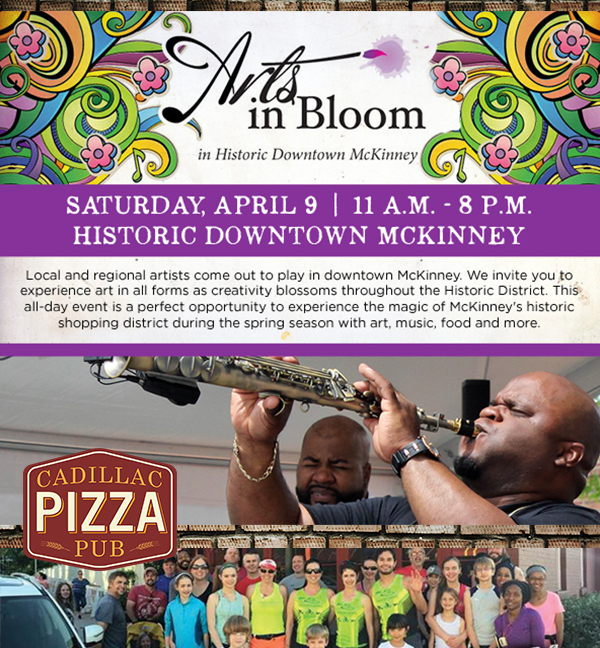 Arts in Bloom
							 Saturday, April 9th 11am - 8pm
							 See image for full details