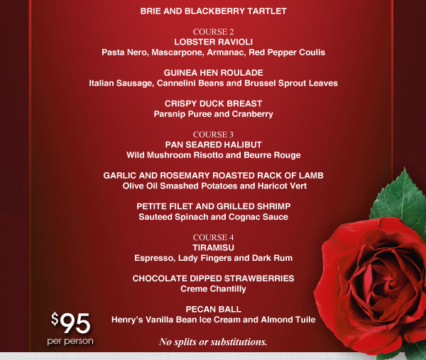 $95 per person
							 www.cafepacificdallas.com