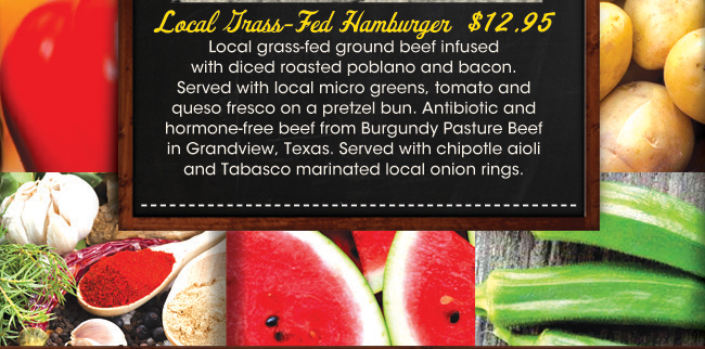 Local Grass-Fed Hamburger $12.95

See image for details