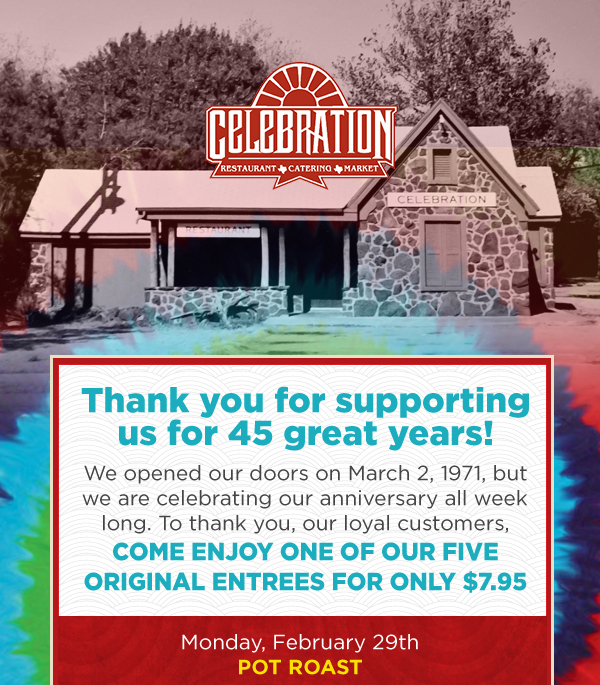 Thank you for supporting us for 45 great years!
							 See image for details
