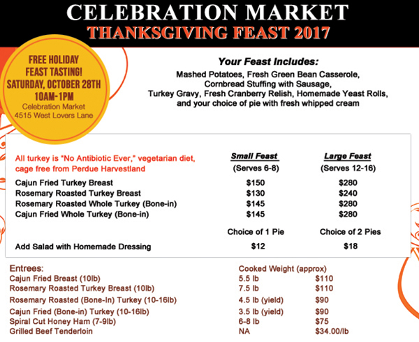 Free Holiday Feast Tasting! Order Early!
							See image for details
