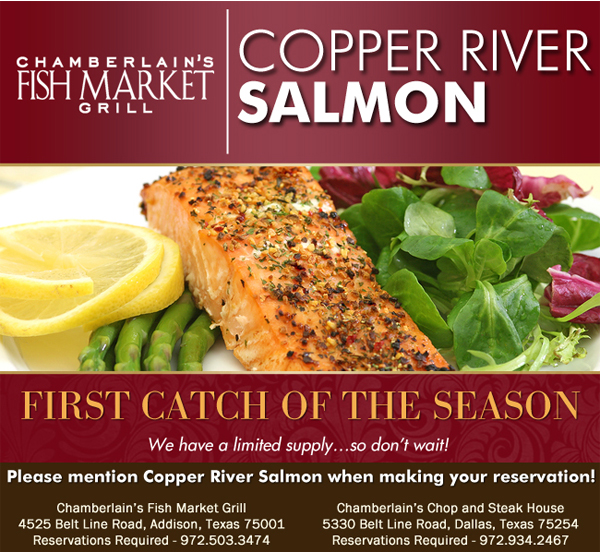 Chamberlains Fish Market Grill - Chamberlain's Steak and Chop House

Copper River Salmon

First catch of the season... we have a limited supply so don't wait!