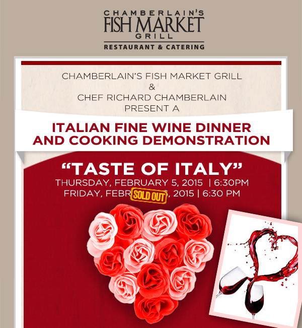 Valentine's Day Fine Wine Dinner and Cooking Demo
							See image for details
