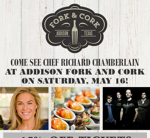 Come see Chef Richard Chamberlain at Addison Fork and Cork
							 on Saturday, May 16!