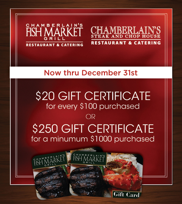 Gift Certificate Promotion
							 See image for full details