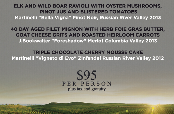 $95 per person plus tax and gratuity
							 See image for full details