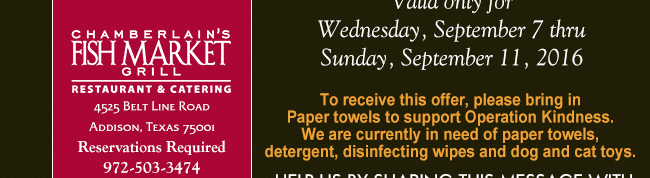 Dine in only. Not available with any other offers or promotions.
							
							See image for full disclaimer