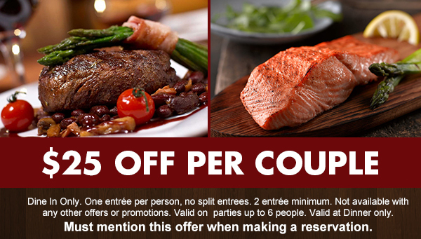 $25 off per couple
							 See image for full disclaimer