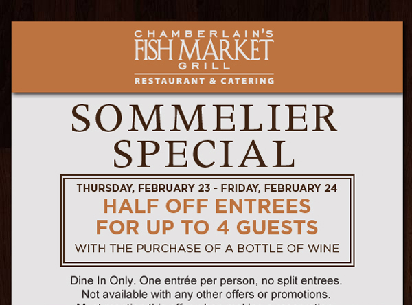 Fish Market Sommelier Special
							 See image for details