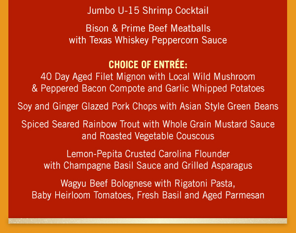 Make Your Reservations Today! www.chamberlainssteakhouse.com