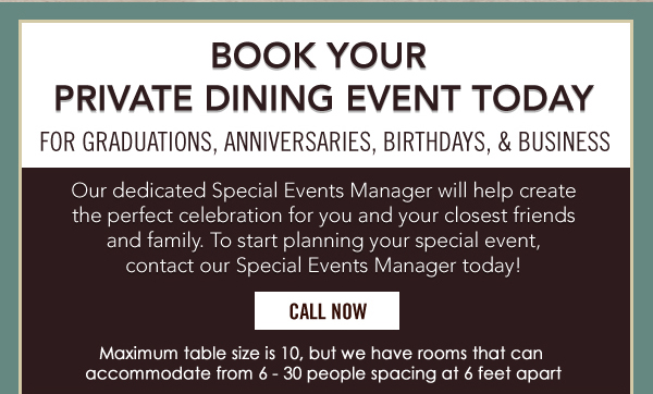 Make Your Reservations Today! www.chamberlainssteakhouse.com