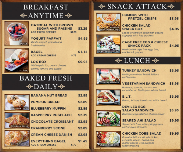 See image for full menu