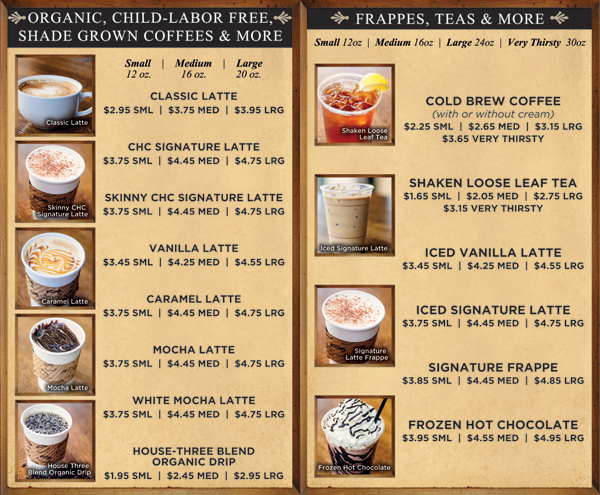 See image for full menu