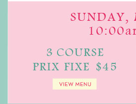Mother's Day Menu