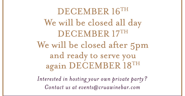 Find Your Location and Reserve! www.cruwinebar.com/locations-2