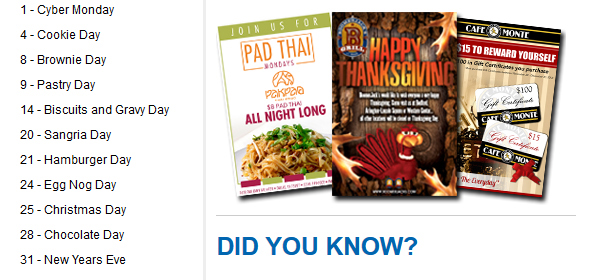 Anytime email, table tent and poster ideas
							See image for full list